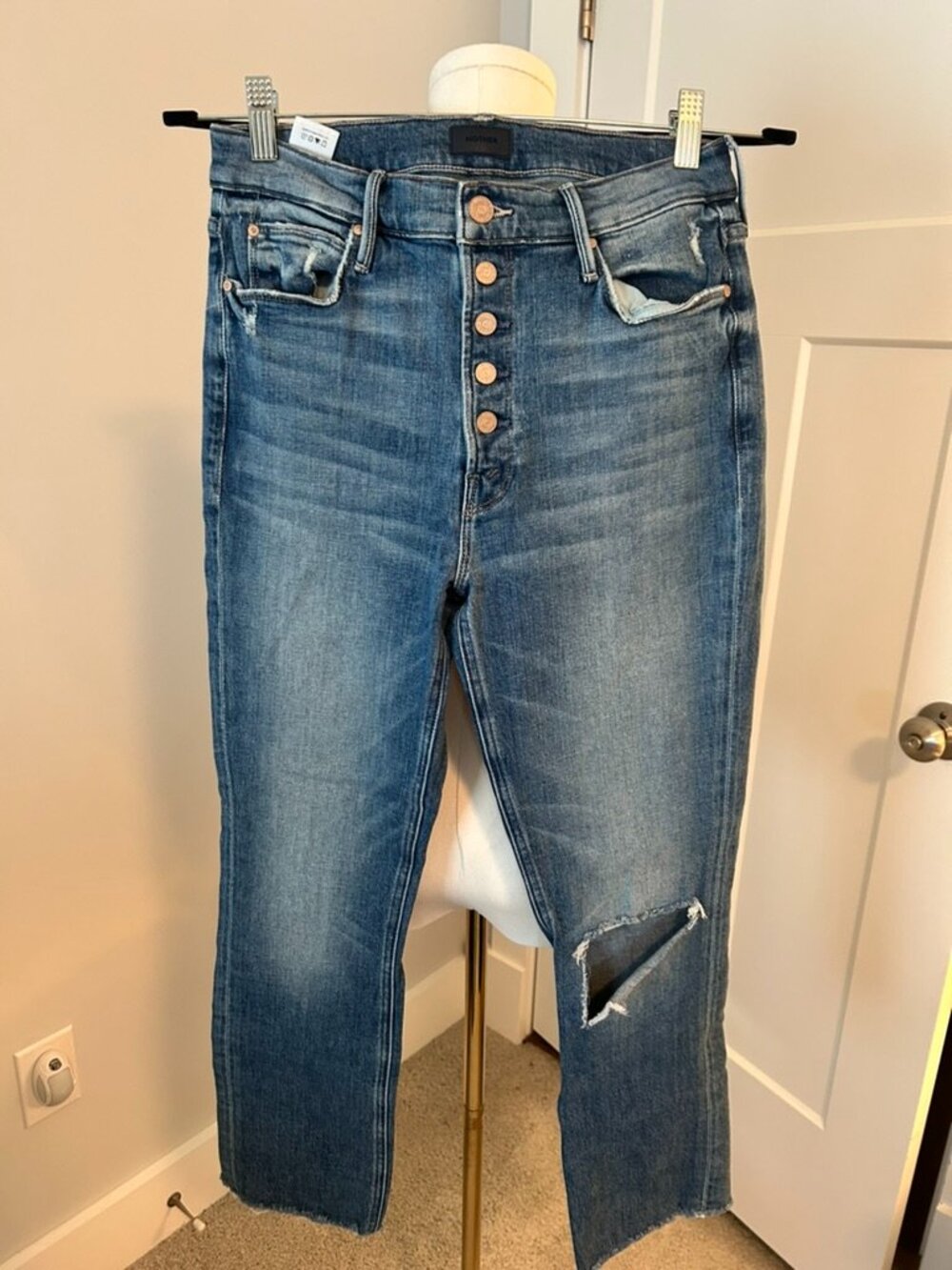 MOTHER Pixie Dazzler Ankle Fray Jeans